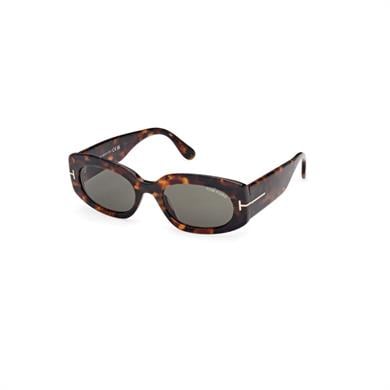 Tom Ford Tf 1187 52N 52 Kadın Oval Kırçıllı Kahverengi Kemik Güneş Gözlüğü