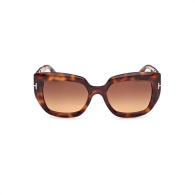 Tom Ford Tf 1192 53F 53 Kadın Geometrik Kırçıllı Kahverengi Kemik Güneş Gözlüğü