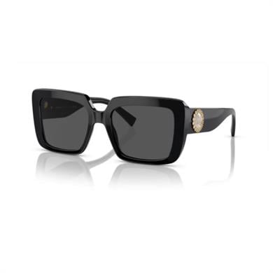 Versace 4384B GB187 54 kadın Kare Siyah Kemik Güneş Gözlüğü