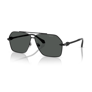 Versace VE 2284 143687 63 Erkek Geometrik Siyah Metal Güneş Gözlüğü