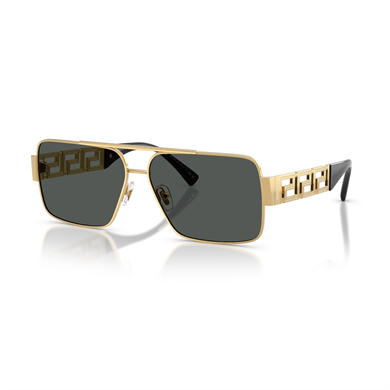 Versace VE 2290 100287 61 Erkek Dikdörtgen Gold Metal Güneş Gözlüğü