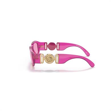 Versace VE 4361 53345 53 Kadın Geometrik Şeffaf Pembe Kemik Güneş Gözlüğü