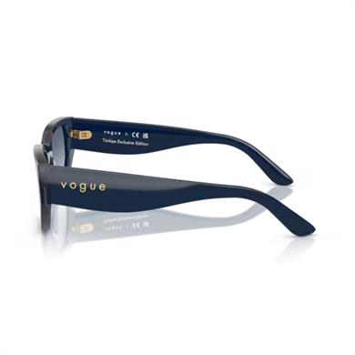 Vogue VO 5586S 27644L 53 Kadın Dikdörtgen Şeffaf Mavi Kemik Güneş Gözlüğü