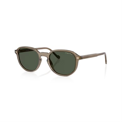 Vogue VO 5707S 32939A 51 Unisex Polarize Oval Şeffaf Kahverengi Kemik Güneş Gözlüğü