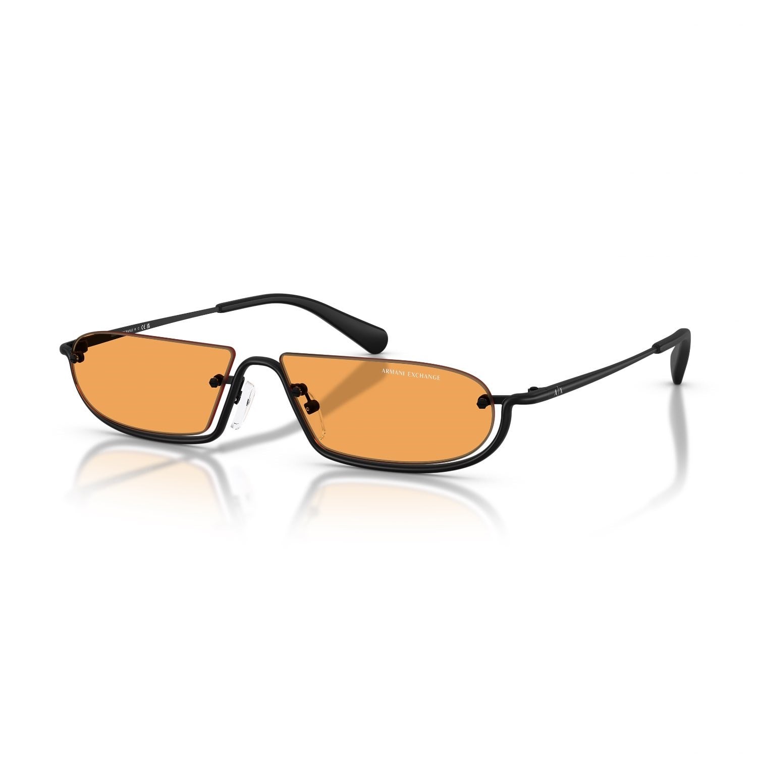 Armani Exchange AEX 2058S 60007 58 Erkek Geometrik Siyah Metal Güneş Gözlüğü