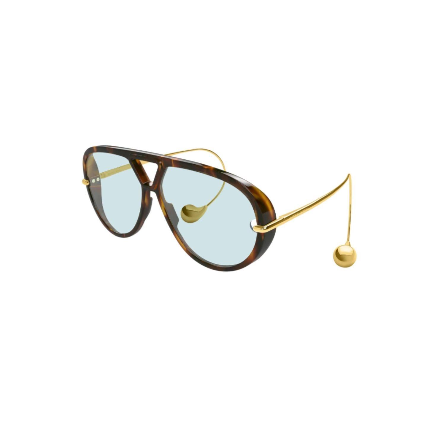 Bottega Venetta BV 1273S 007 63  Kadın Pilot Kırçıllı Kahverengi Kemik Güneş Gözlüğü