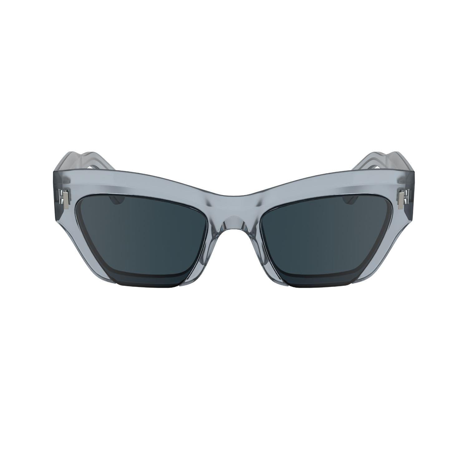 Calvin Klein CK 24531S 412 53 Unisex Geometrik Şeffaf Mavi  Kemik Güneş Gözlüğü