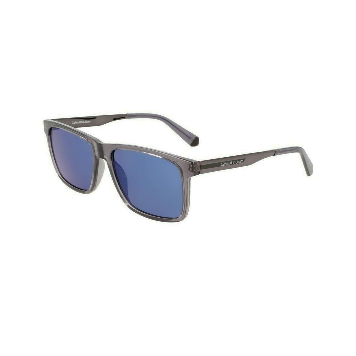 Calvin Klein CKJ 21624S 050 57 Erkek Aynalı Dikdörtgen Şeffaf Gri Kemik Güneş Gözlüğü