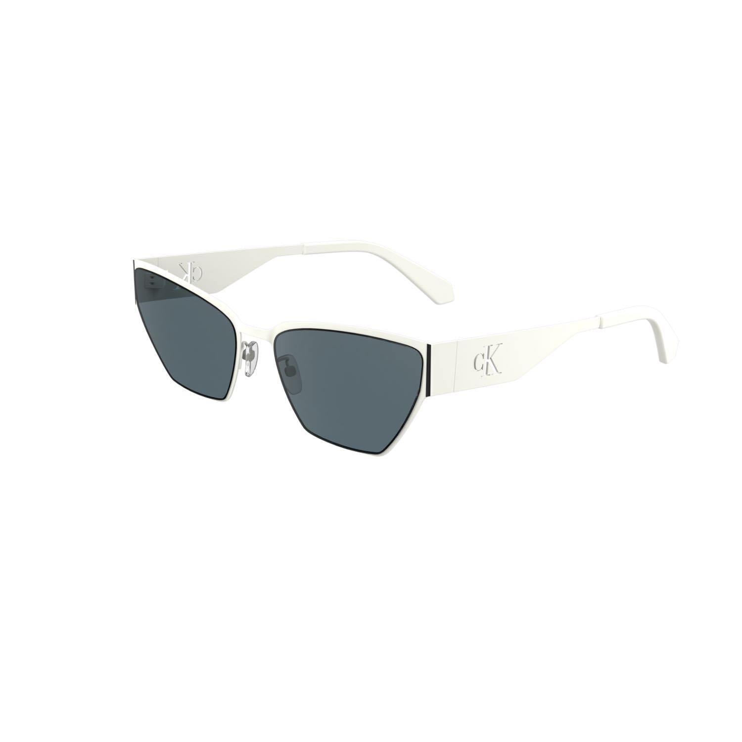 Calvin Klein Jeans CKJ 24207S 100 58 Unisex Geometrik Beyaz Metal Güneş Gözlüğü