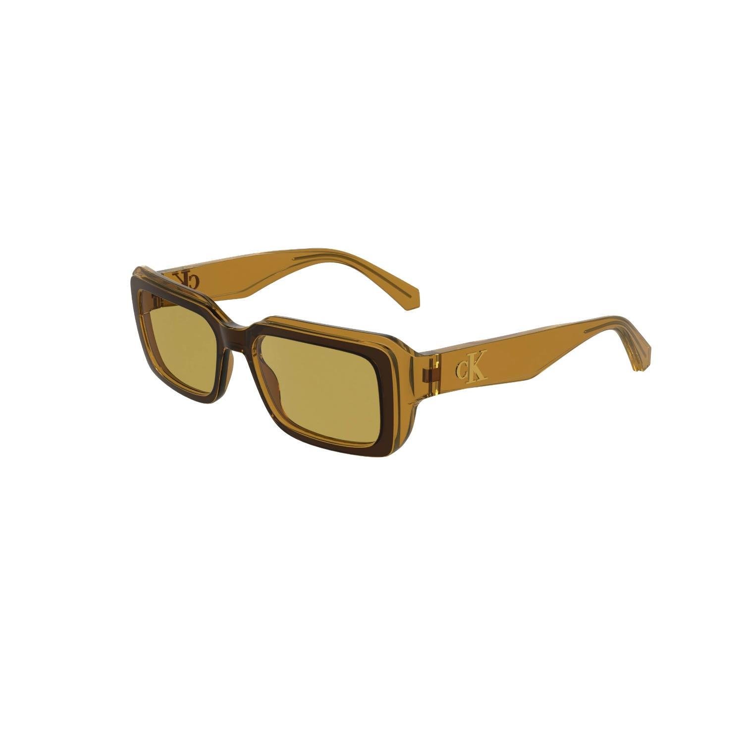 Calvin Klein Jeans CKJ 24620S 210 53 Unisex Dikdörtgen Şeffaf Kahverengi Kemik Güneş Gözlüğü
