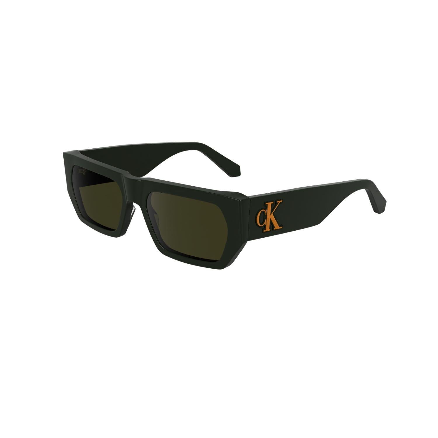 Calvin Klein Jeans CKJ 24625S 309 55 Unisex Dikdörtgen Yeşil Kemik Güneş Gözlüğü