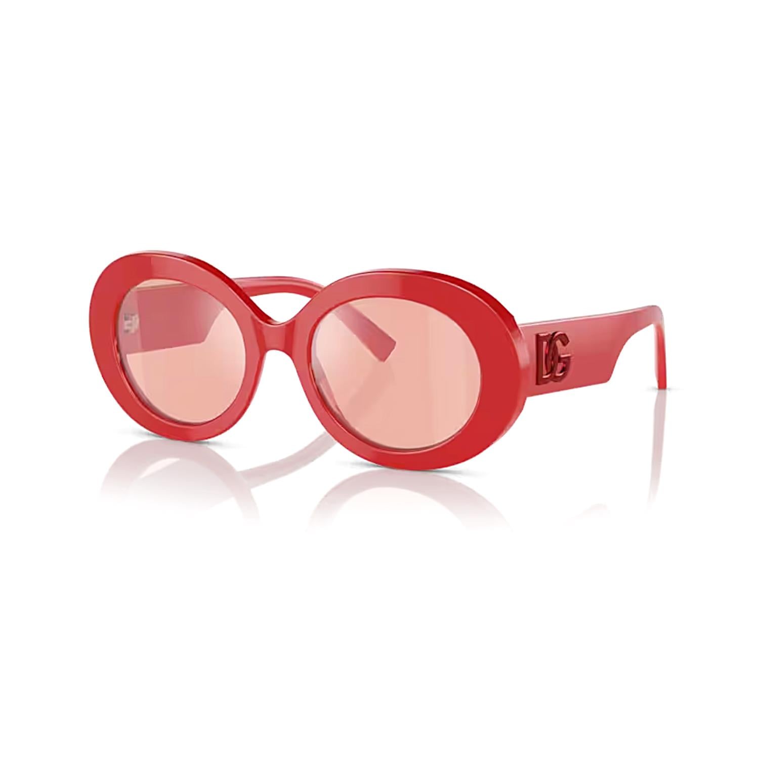 Dolce Gabbana DG 4448 3088E4 51 Kadın Oval Kırmızı Kemik Güneş Gözlüğü