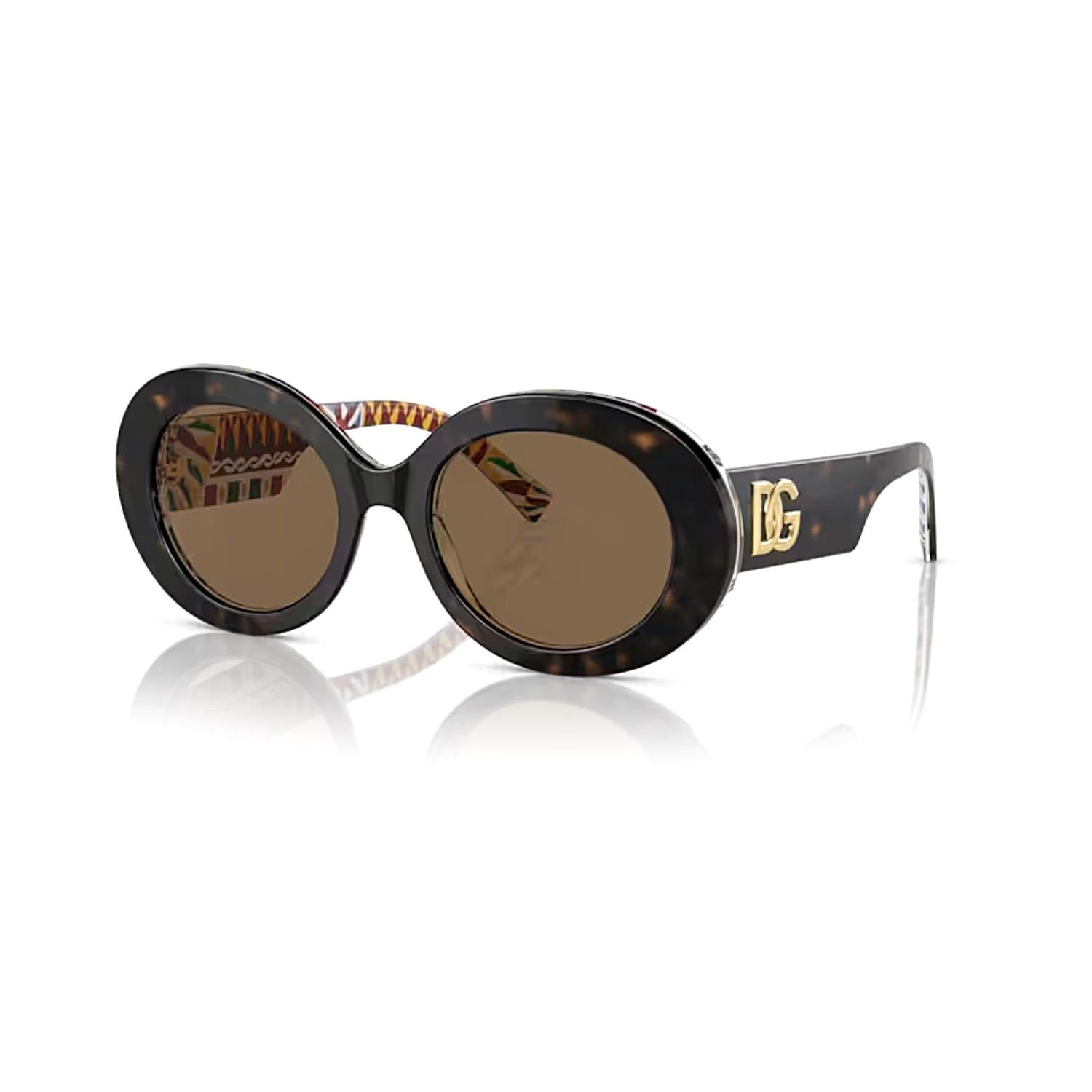 Dolce Gabbana DG 4448 321773 51 Kadın Oval Kırçıllı Kahverengi Kemik Güneş Gözlüğü