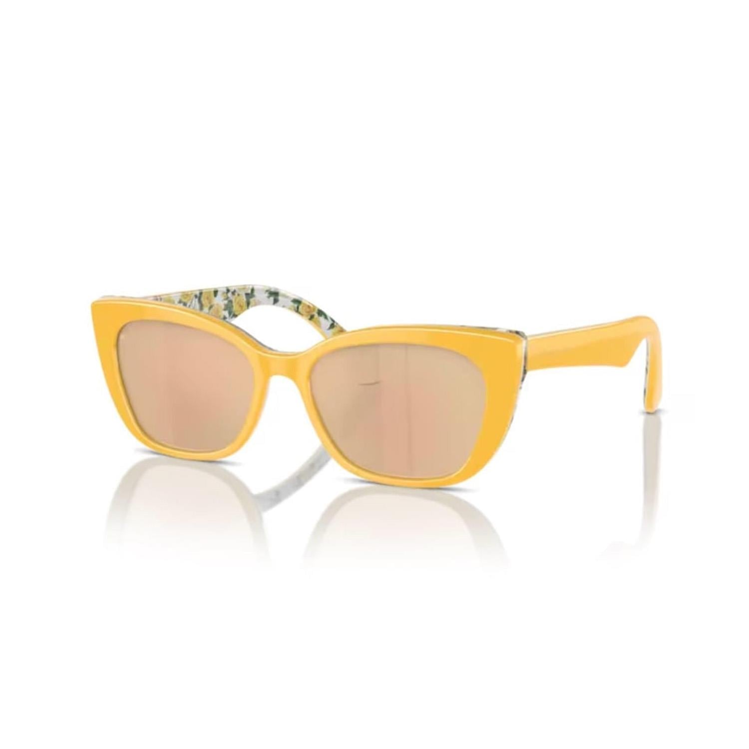 Dolce Gabbana DX 4427 34437J 49 Çocuk Cat Eye Sarı Kemik Güneş Gözlüğü