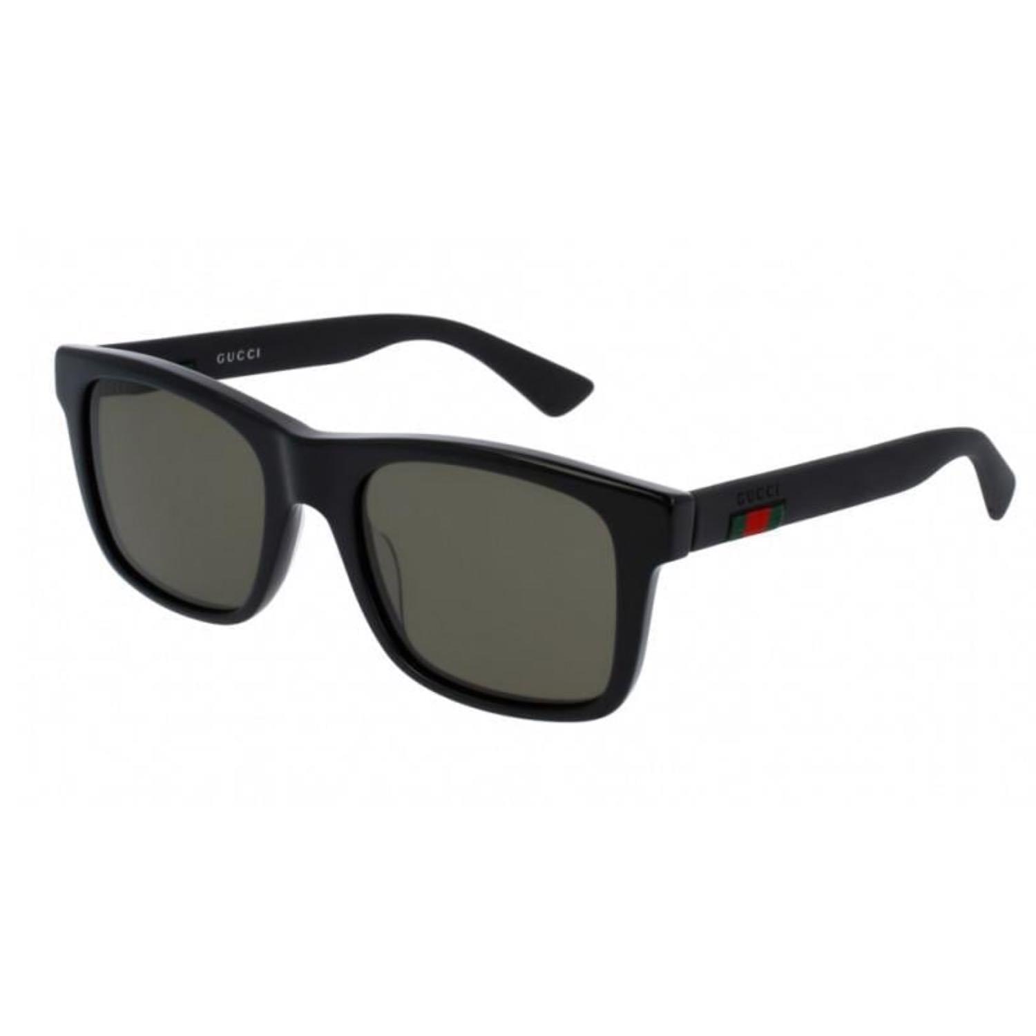Gucci GG 0008S 001 53 Unisex Oval Siyah Kemik Güneş Gözlüğü