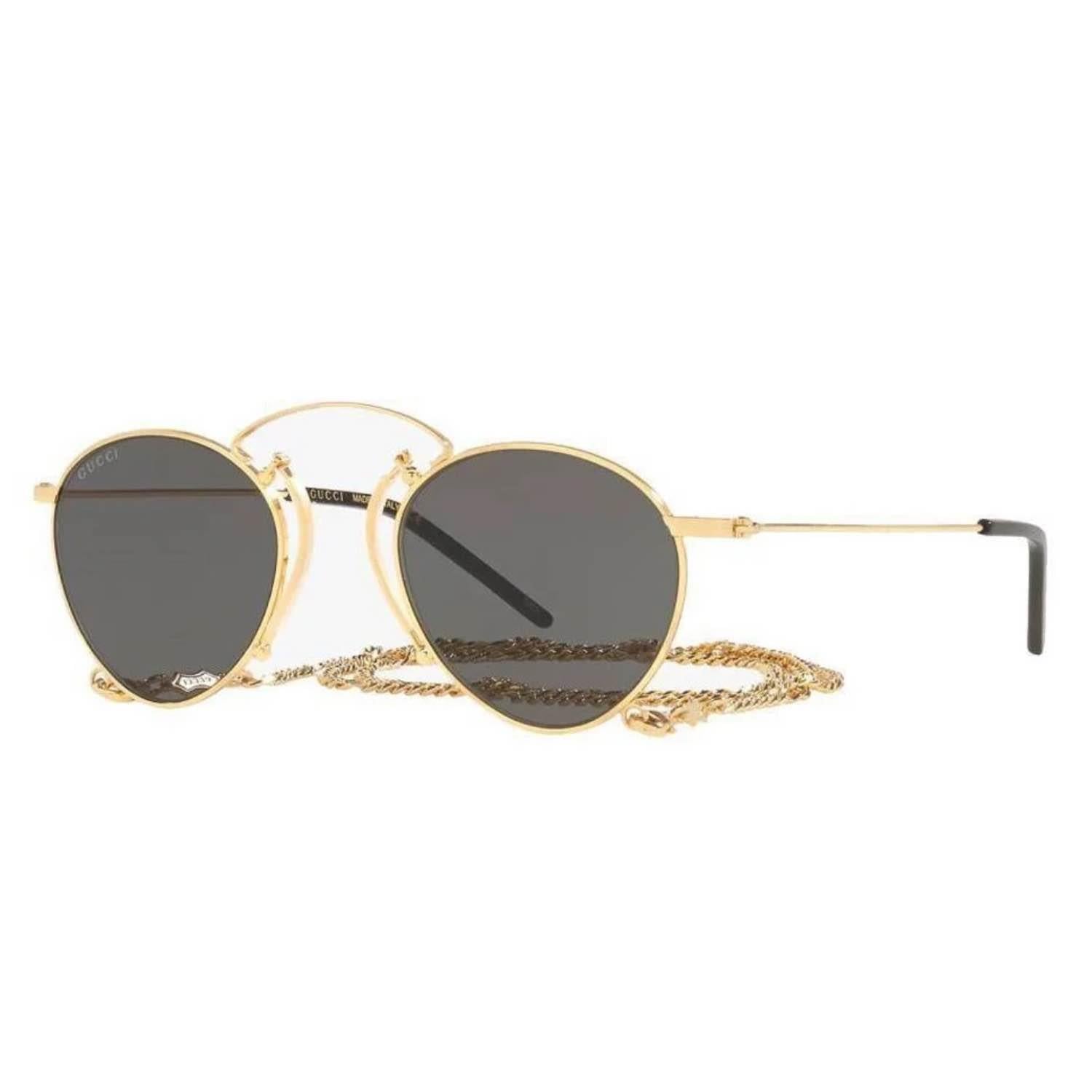 Gucci GG 1034S 002 48 Kadın Oval Gold Metal Güneş Gözlüğü