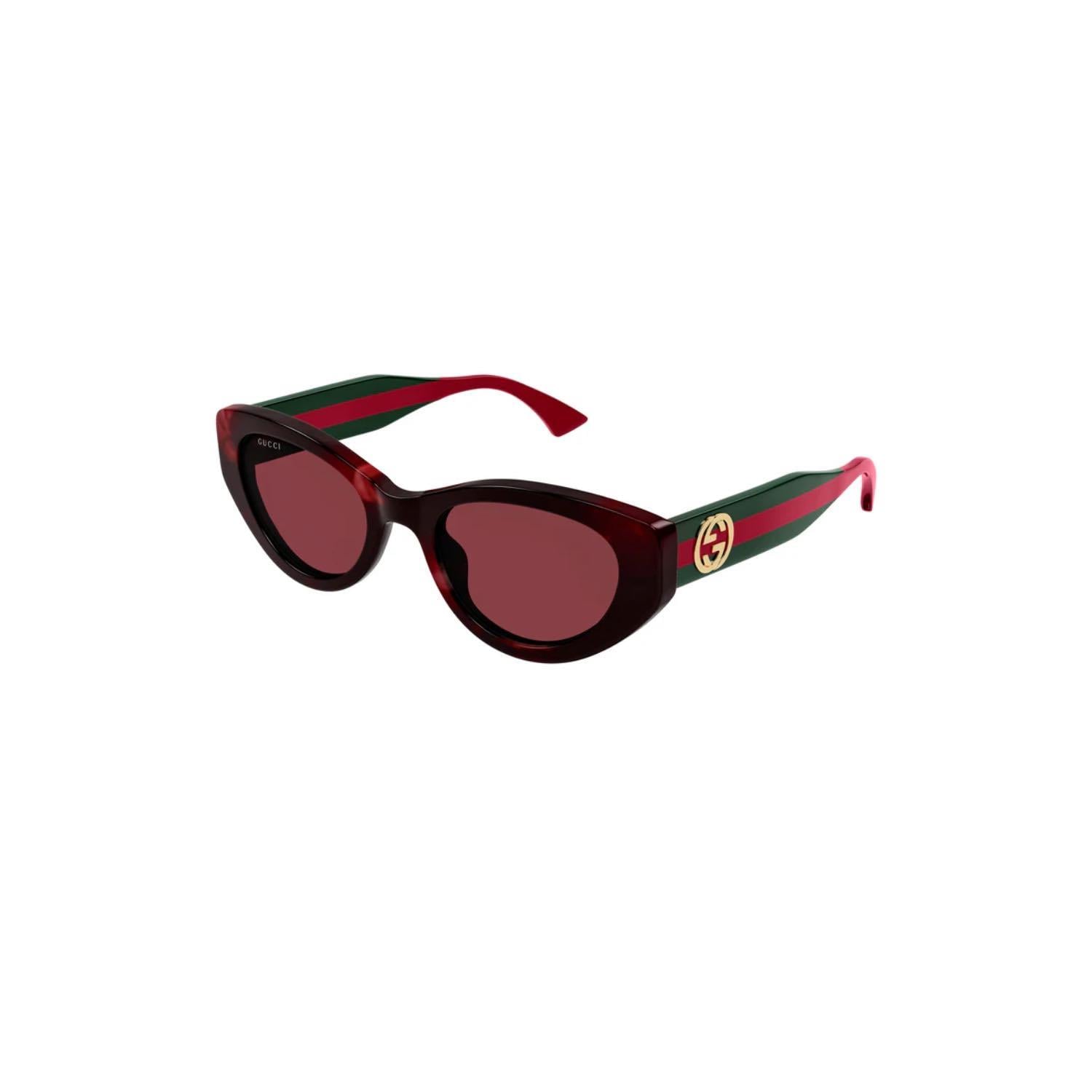 Gucci GG 1862S 003 52 Kadın Cat Eye Kırçıllı Kırmızı Kemik Güneş Gözlüğü