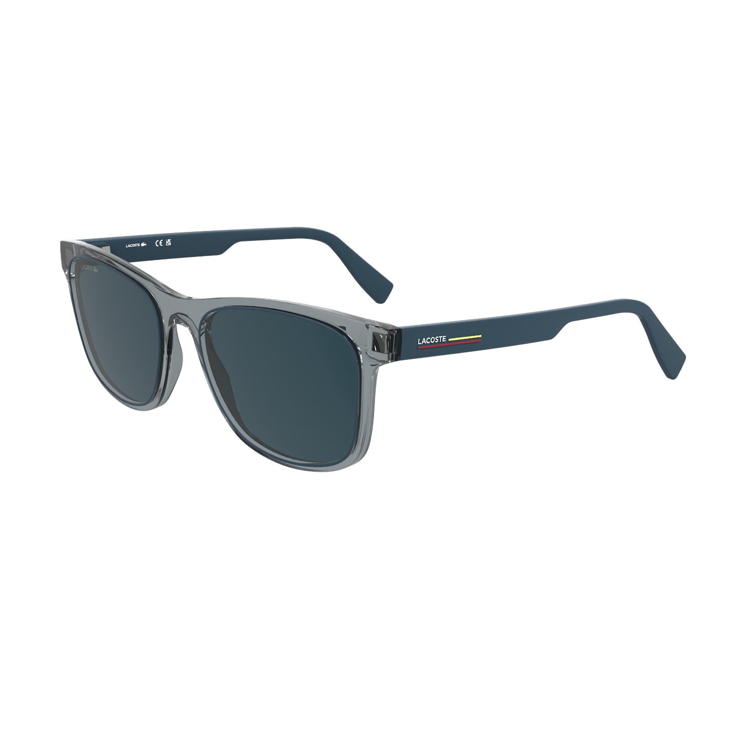 Lacoste L 6054S 035 55 Unisex Dikdörtgen Şeffaf Gri Kemik Güneş Gözlüğü