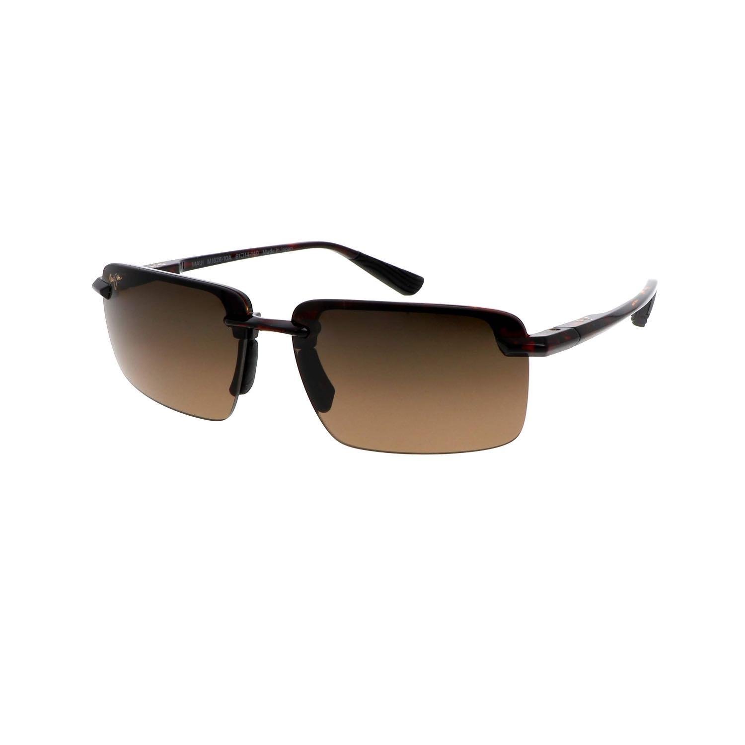 Maui Jim MJ 0626S 005 10A 61 Polarize Unisex Dikdörtgen Kırçıllı Kahverengi Kemik Güneş Gözlüğü