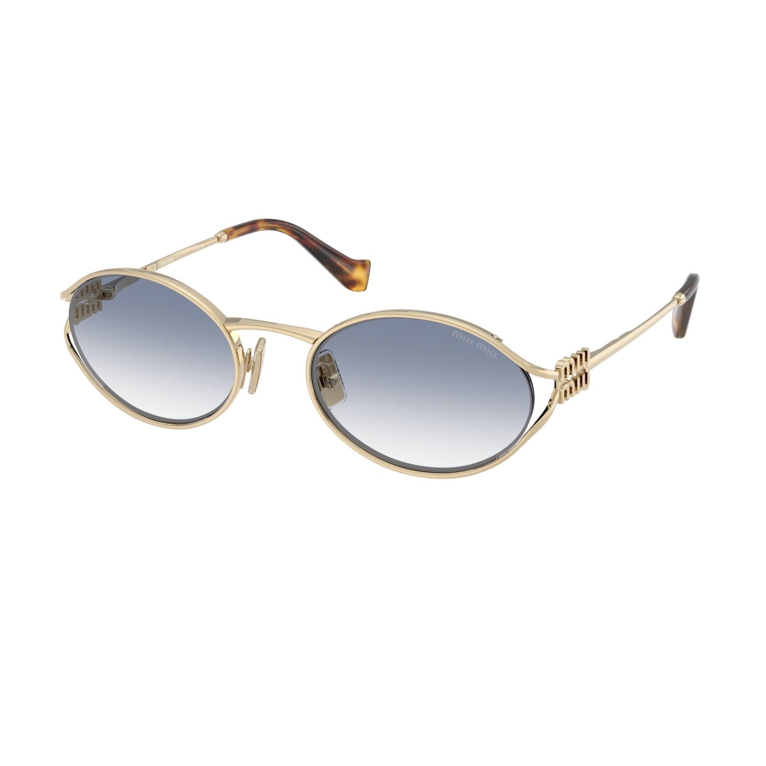 MIU MIU 52YS ZVN80O 54 Kadın Oval Gold Metal Güneş Gözlüğü