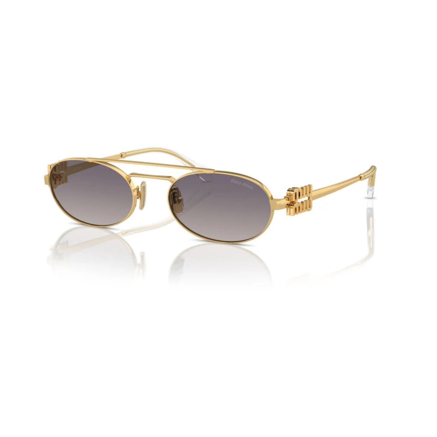 Miu Miu 54ZS 5AK30C 53 Kadın Oval Gold Metal Güneş Gözlüğü