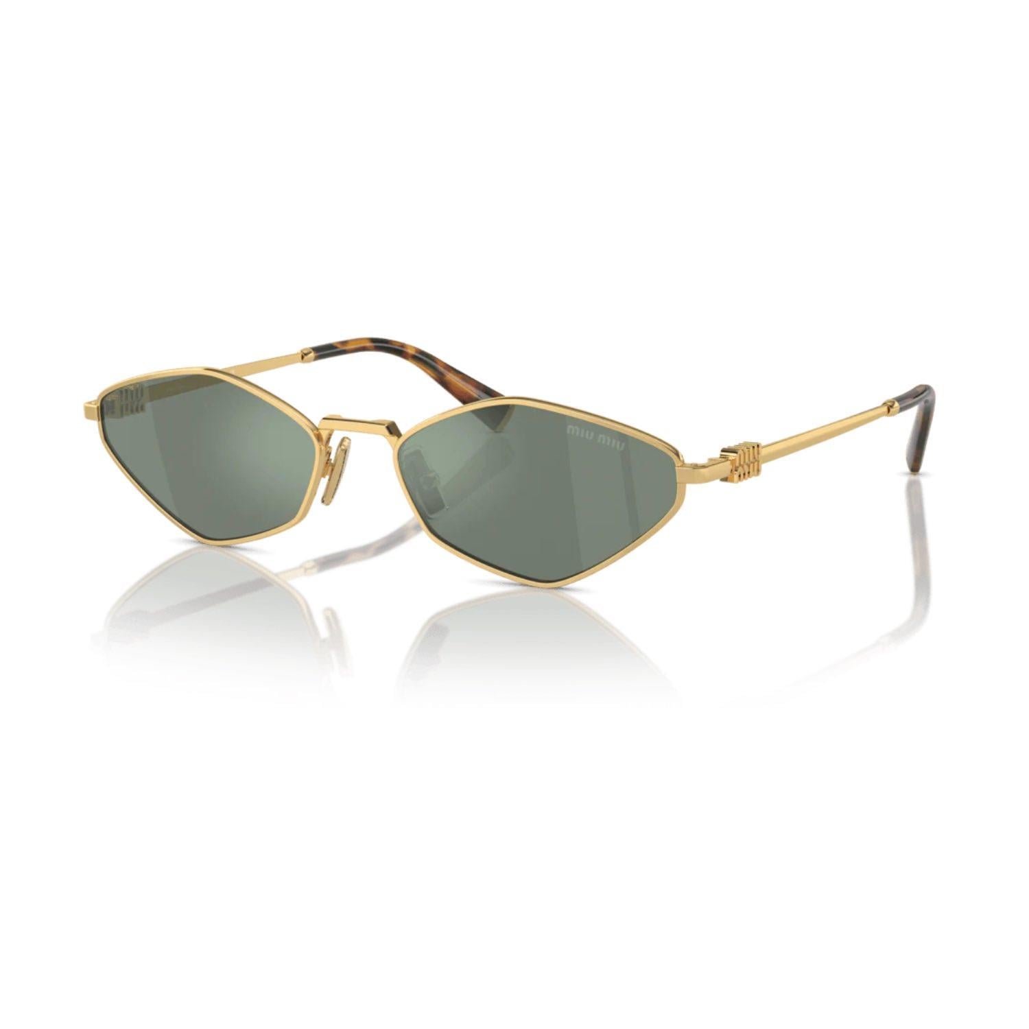 MIU MIU 56ZS 5AK04M 56 Kadın Geometrik Gold Metal Güneş Gözlüğü