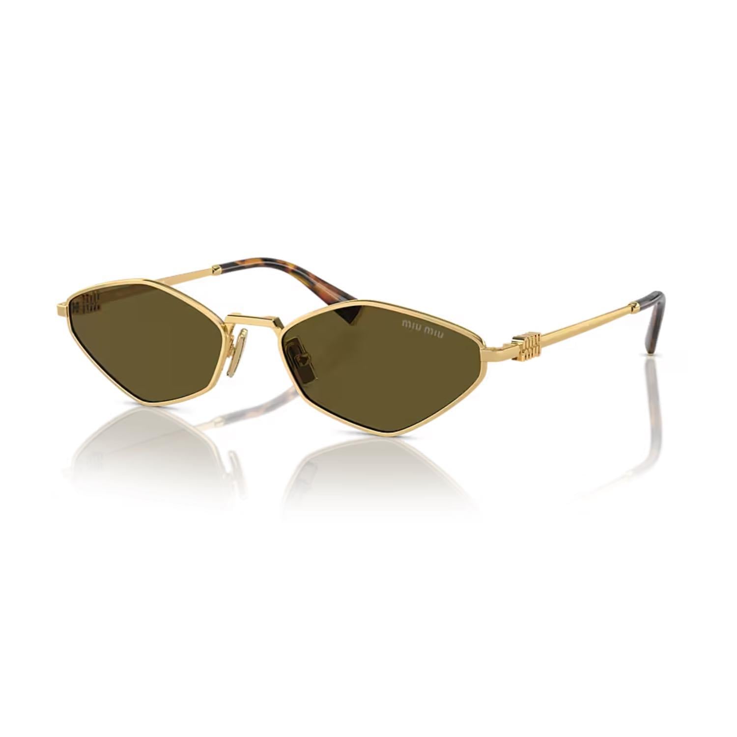 MIU MIU 56ZS 5AK09Z 56 Kadın Geometrik Gold Metal Güneş Gözlüğü