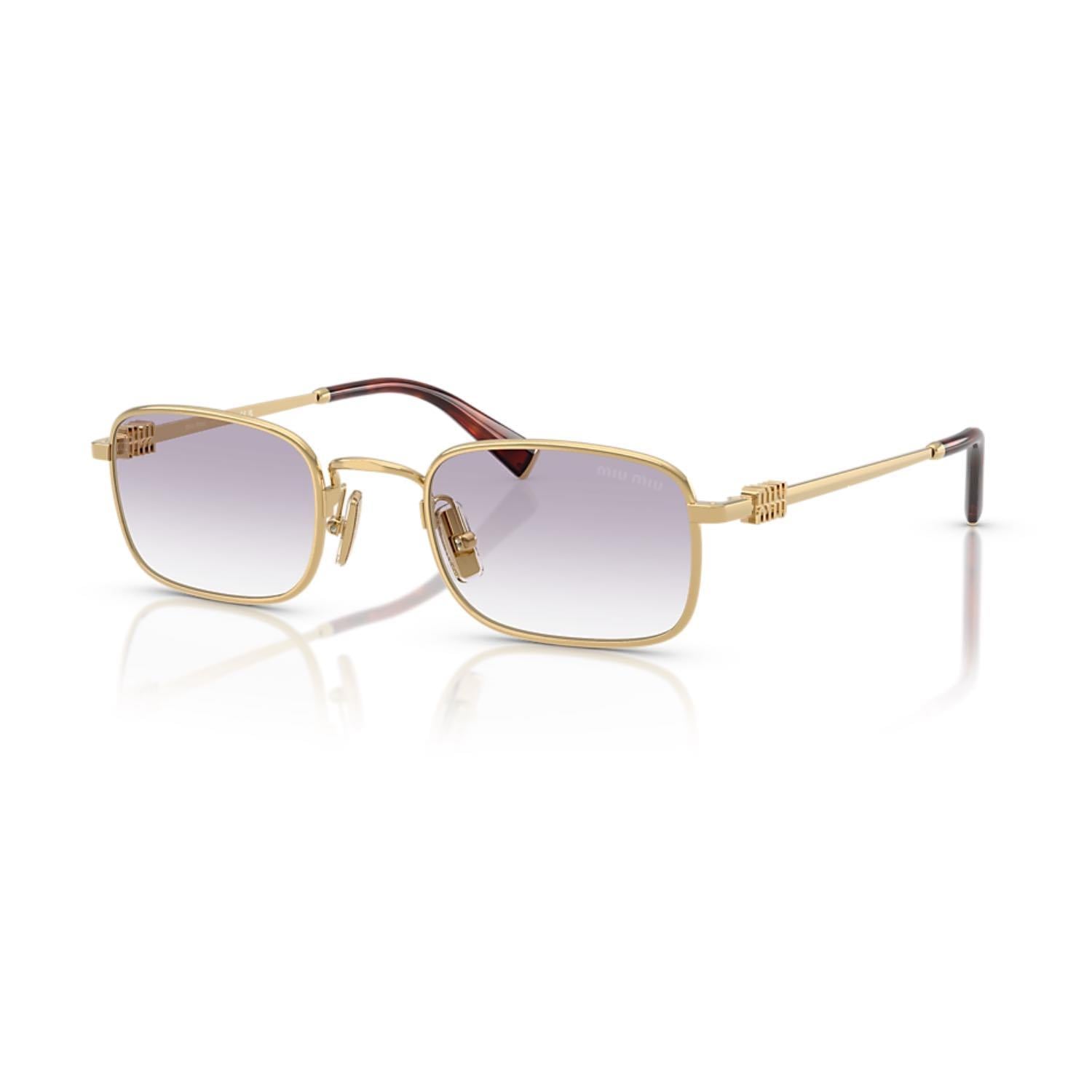 MIU MIU A53S 5AK04O 49 Kadın Kare Gold Metal Güneş Gözlüğü