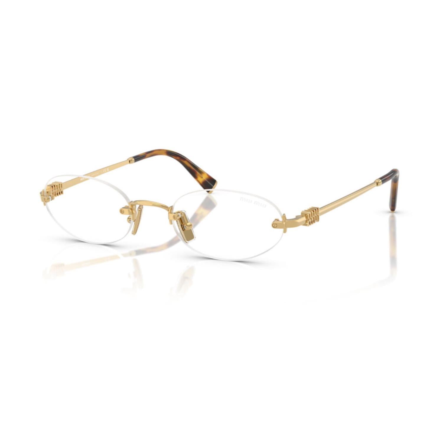 MIU MIU A54S 5AK08N 51 Kadın Oval Gold Metal Güneş Gözlüğü