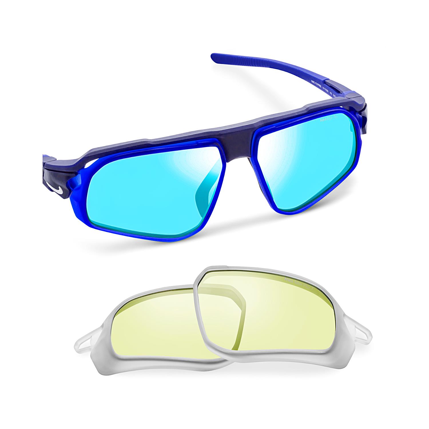Nike Flyfree M FV2391 410 59 Outdoor Mavi Aynalı Değiştirilebilir Camlı  Lacivert Güneş Gözlüğü - Erişkin Optik