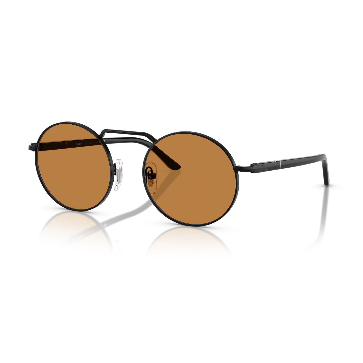 Persol PO 1019S 107853 53 Unisex Yuvarlak Siyah Metal Güneş Gözlüğü