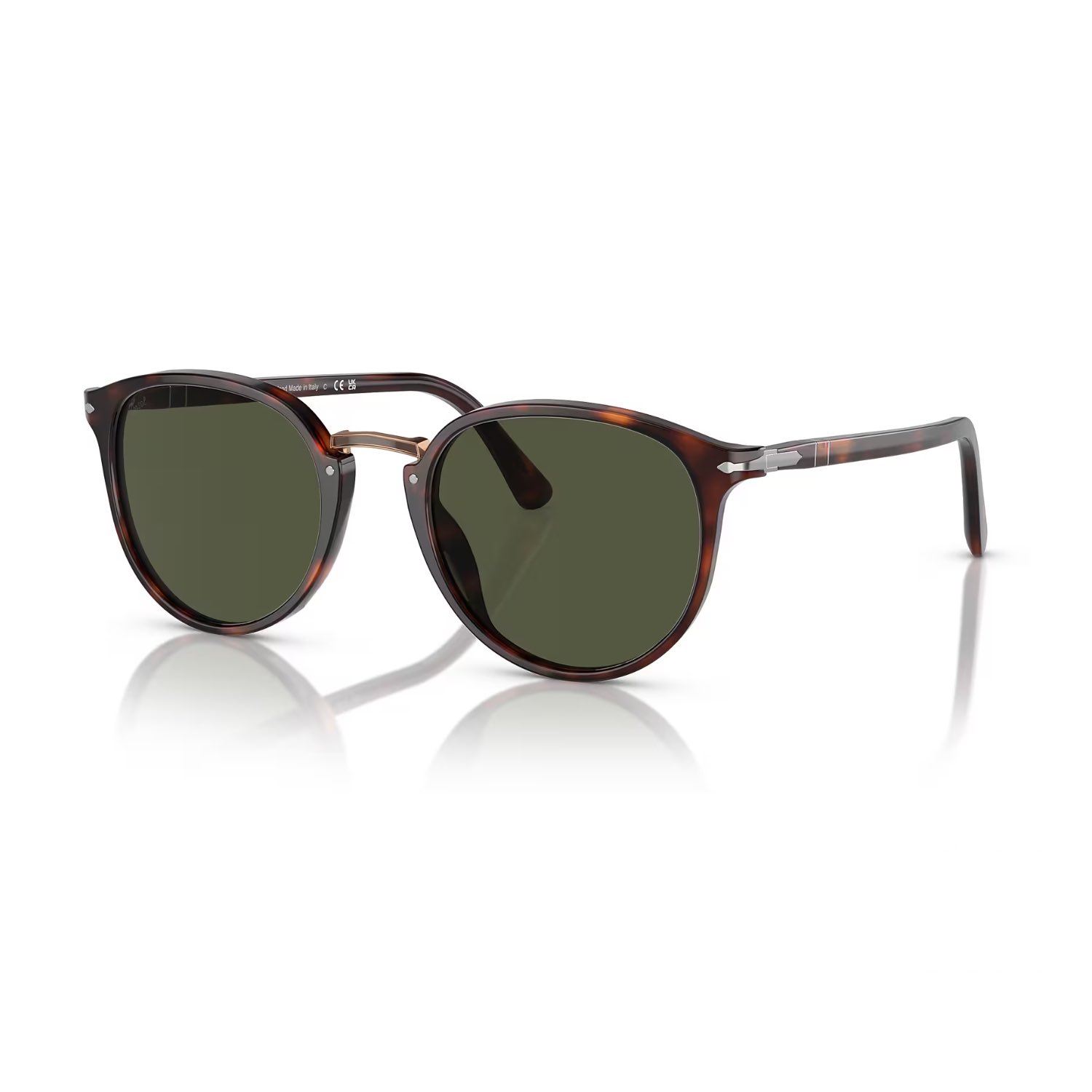 Persol PO 3210S 2431 51 Unisex Oval Kırçıllı Kahverengi Kemik Güneş Gözlüğü