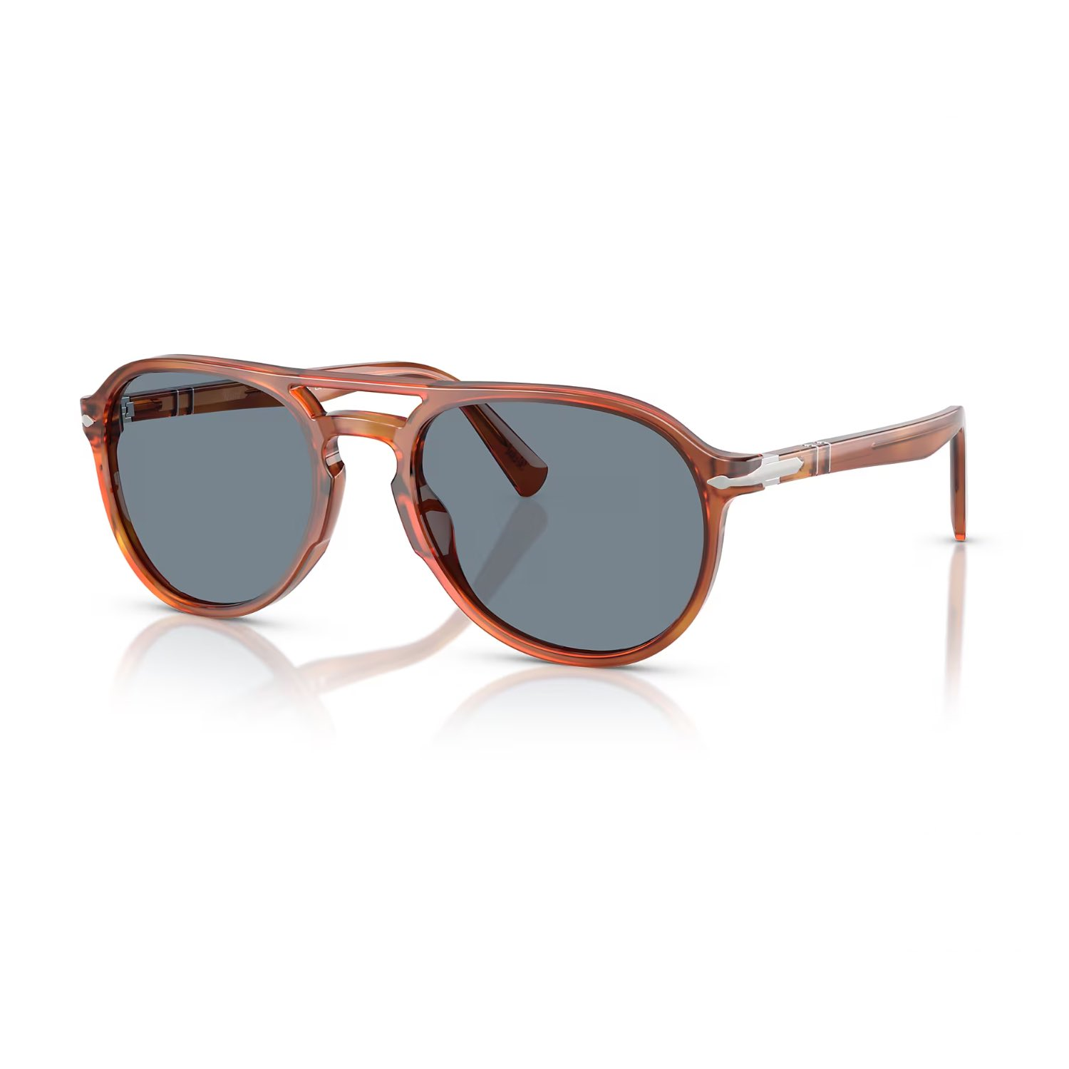 Persol PO 3235S 9656 55 Unisex Pilot Kırçıllı Kırmızı Kemik Güneş Gözlüğü