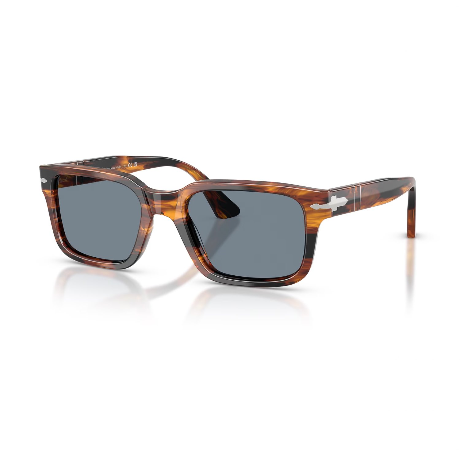 Persol PO 3272S 123556 53 Unisex Dikdörtgen Kırçıllı Kahverengi Kemik Güneş Gözlüğü