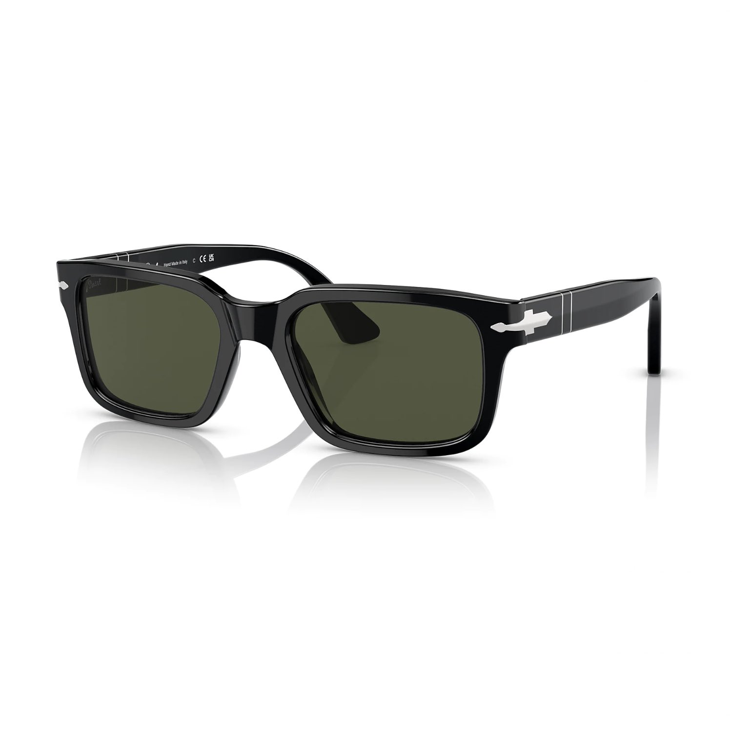 Persol PO 3272S 9531 55 Unisex Dikdörtgen Siyah Kemik Güneş Gözlüğü