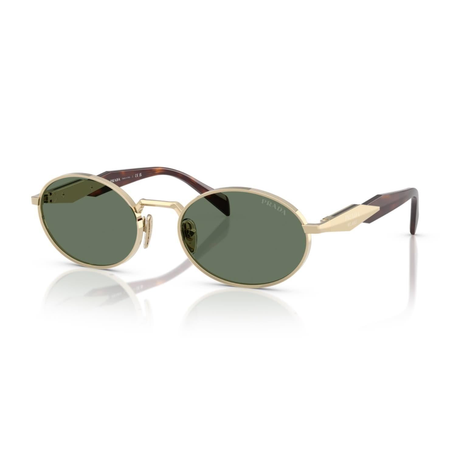Prada PR 65ZS ZVN70L 55 Kadın Oval Gold Metal Güneş Gözlüğü