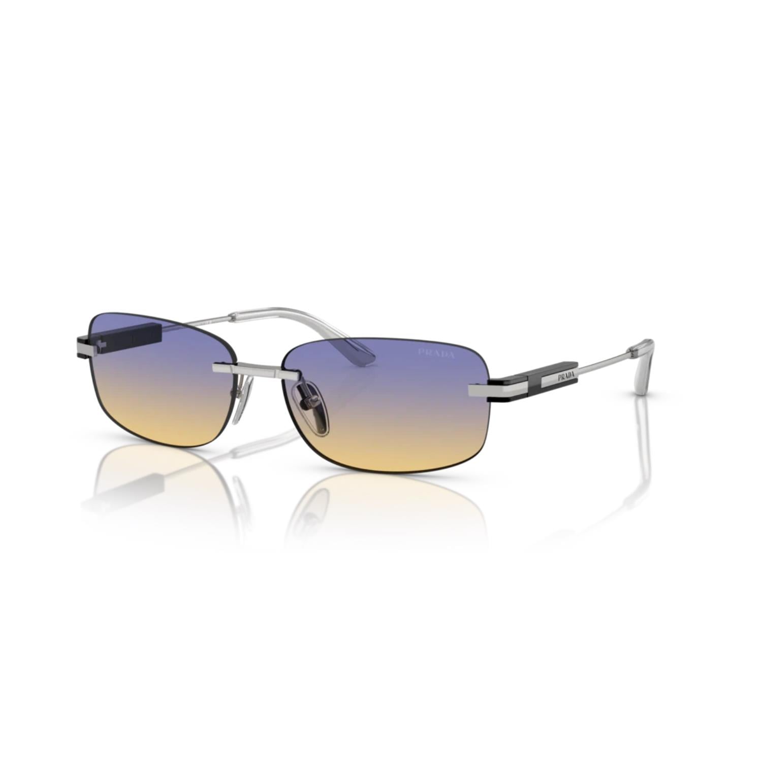 Prada PR 68ZS 1BC06Z 60 Erkek Gri Metal Güneş Gözlüğü