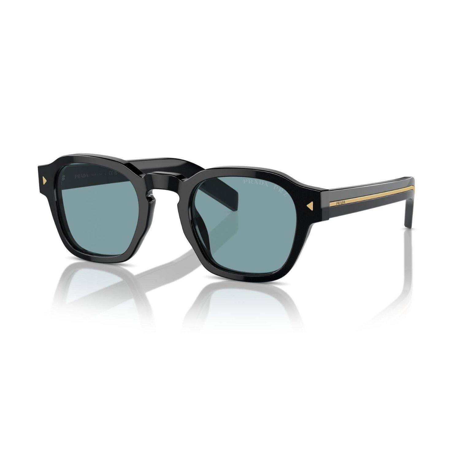 Prada PR A16S 16K04D 49 Unisex Polarize Geometrik Siyah Kemik Güneş Gözlüğü