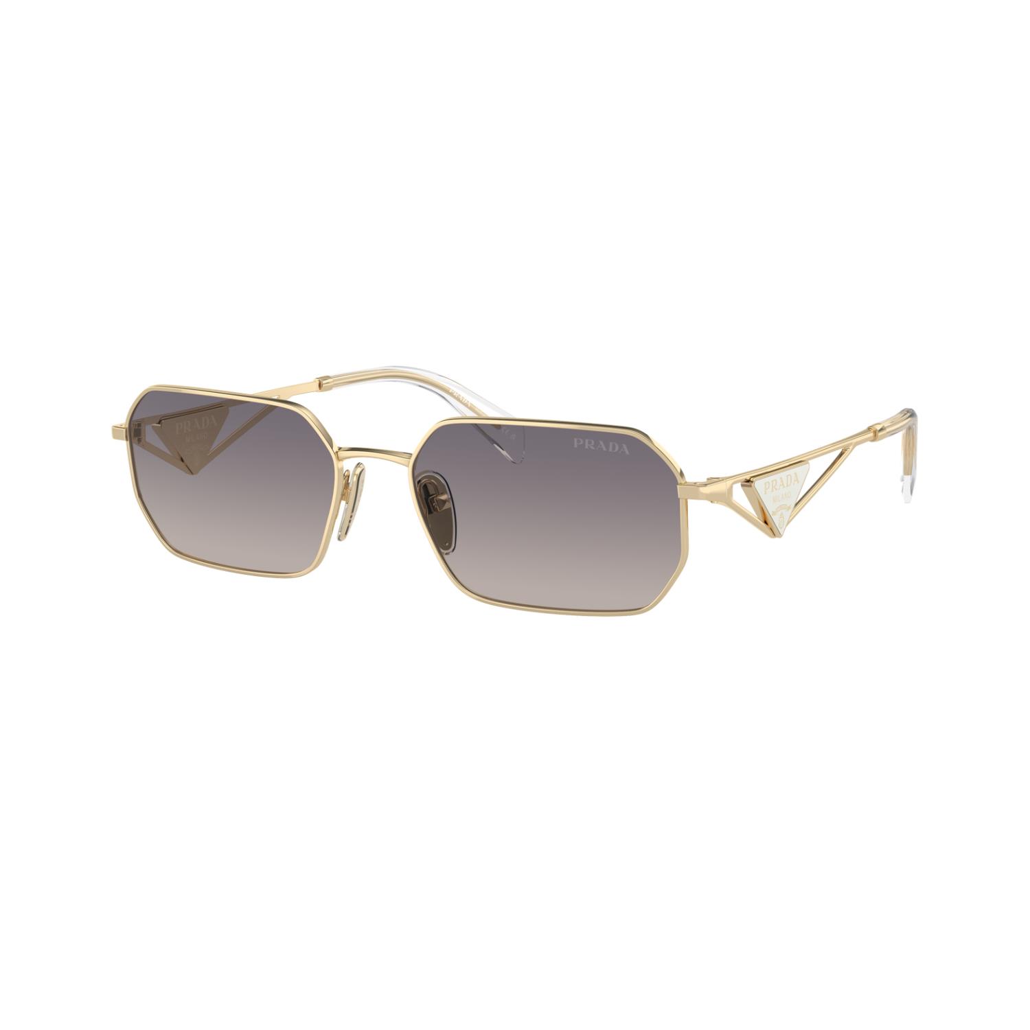 Prada PR A51S ZVN30C 58 Kadın Geometrik Gold Metal Güneş Gözlüğü