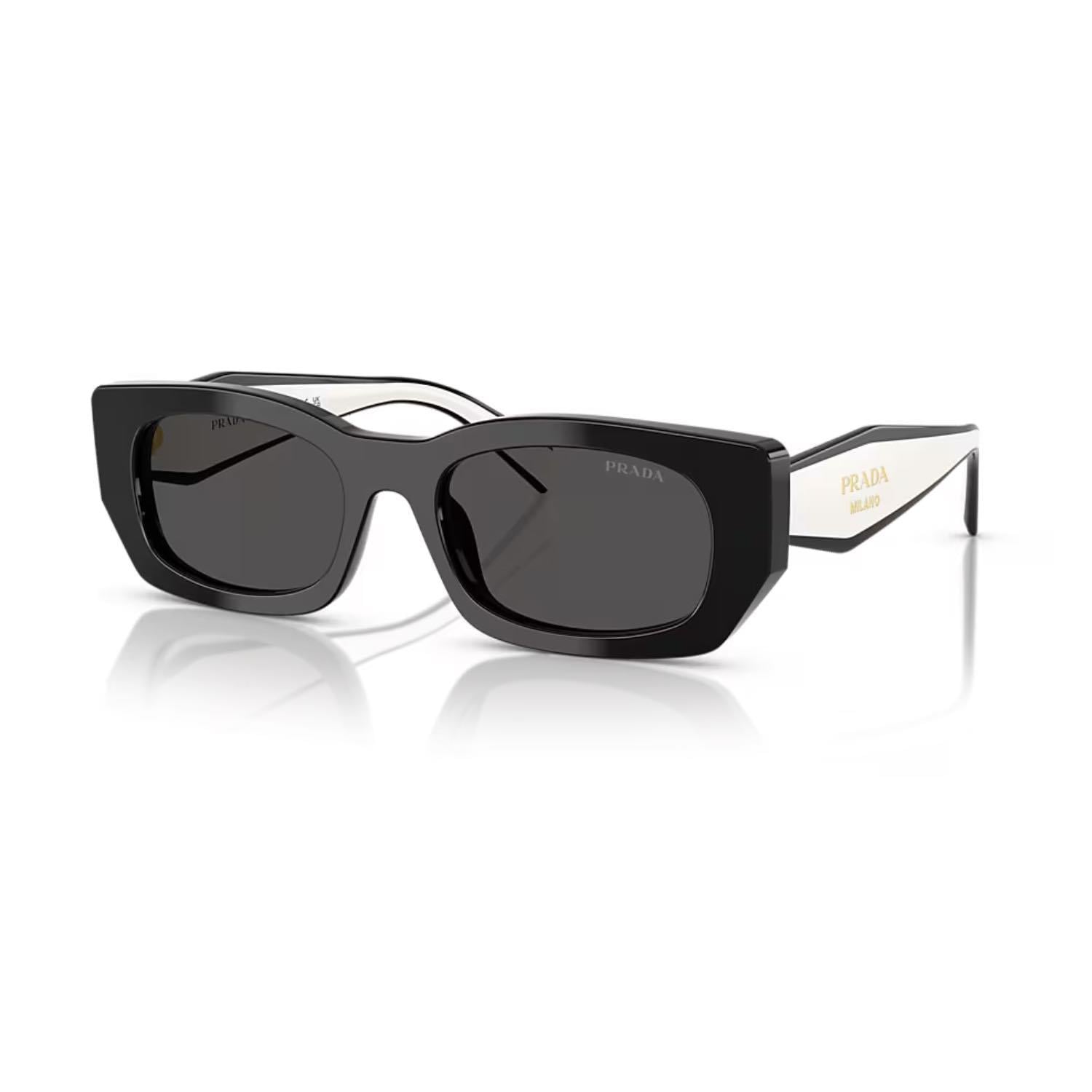 Prada PR B05S 09Q08Z 53 Kadın Geometrik Siyah Kemik Güneş Gözlüğü