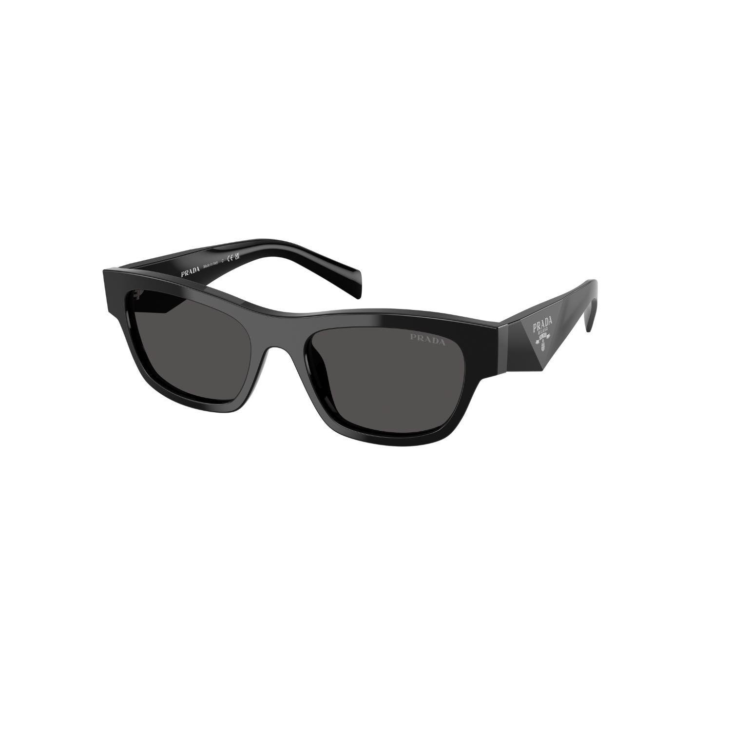 Prada PR B09S 16K08Z 54 Unisex Oval Siyah Kemik Güneş Gözlüğü