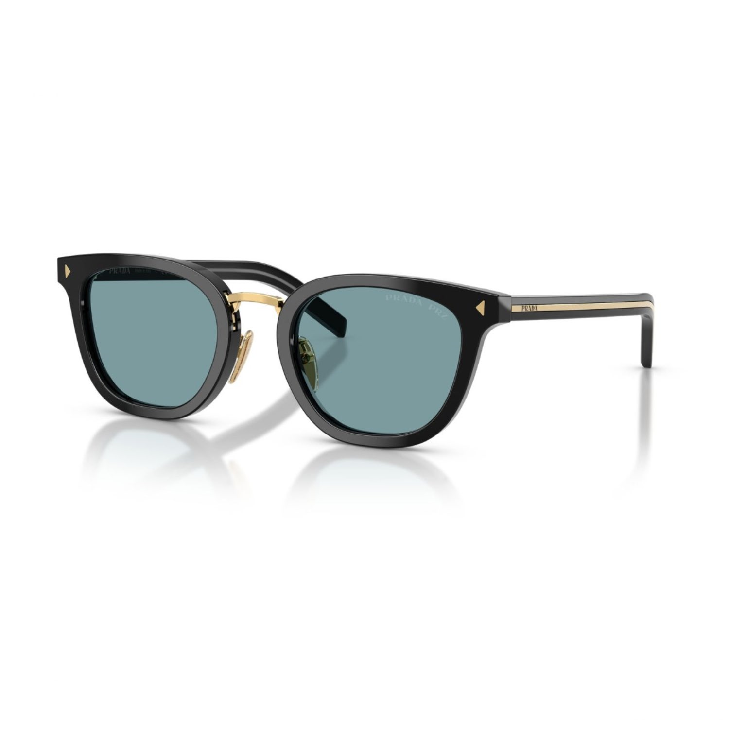 Prada PR C01SD 16K04D 49 Unisex Polarize Oval Aynalı Siyah Kemik Güneş Gözlüğü