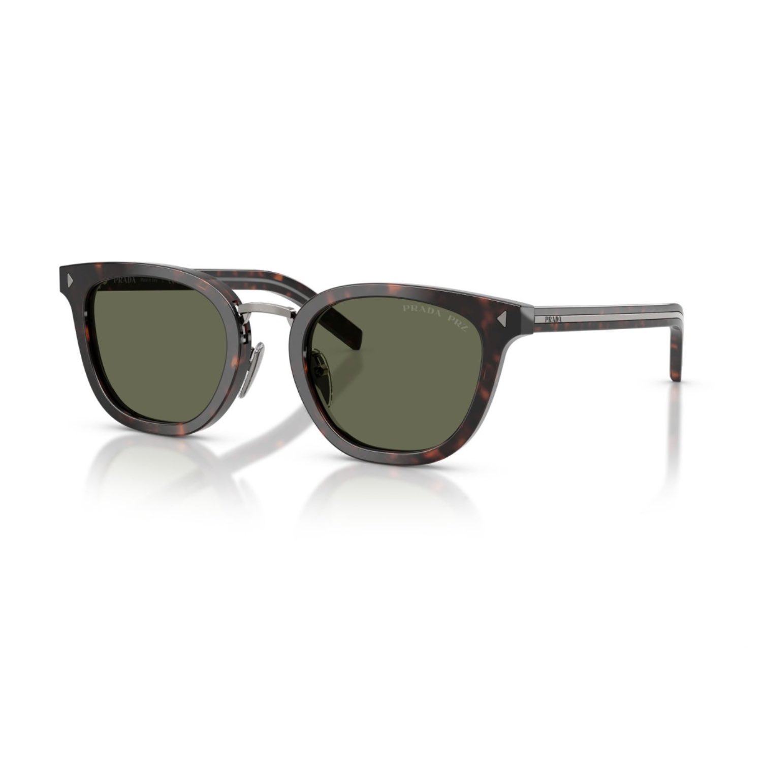 Prada PR C01SD 17N03R 52 Unisex Polarize Aynalı Kırçıllı Kahverengi Oval Kemik Güneş Gözlüğü