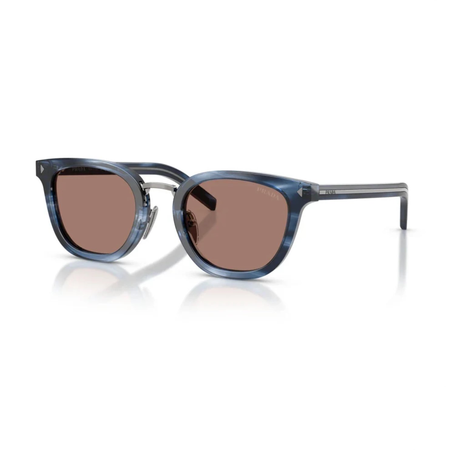 Prada PR C01SD 26F05D 52 Unisex Oval Mavi Kemik Güneş Gözlüğü