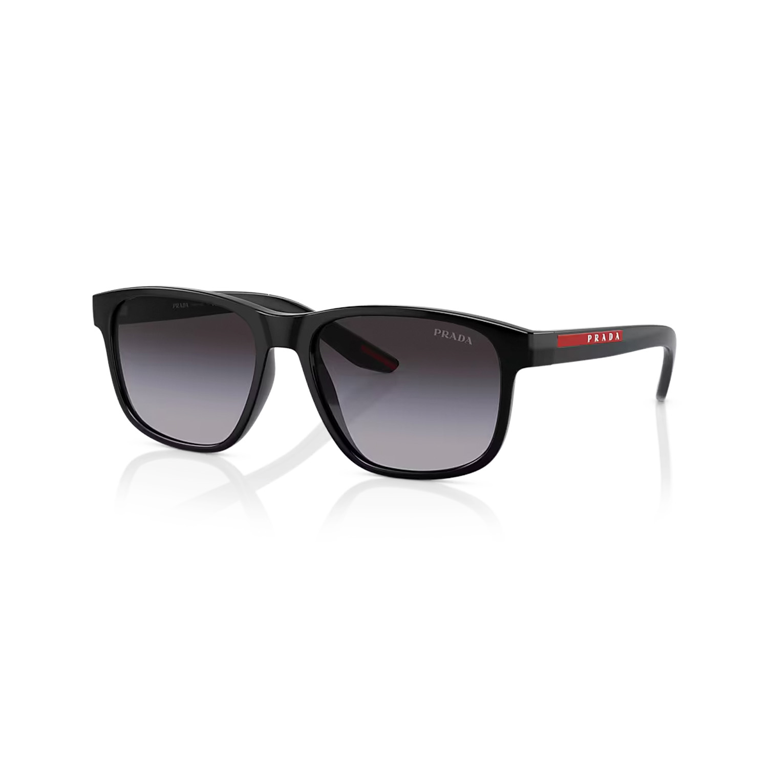 Prada PS 06YS 1AB09U 56 Linea Rossa Erkek Dikdörtgen Degrade Siyah Kemik Güneş Gözlüğü