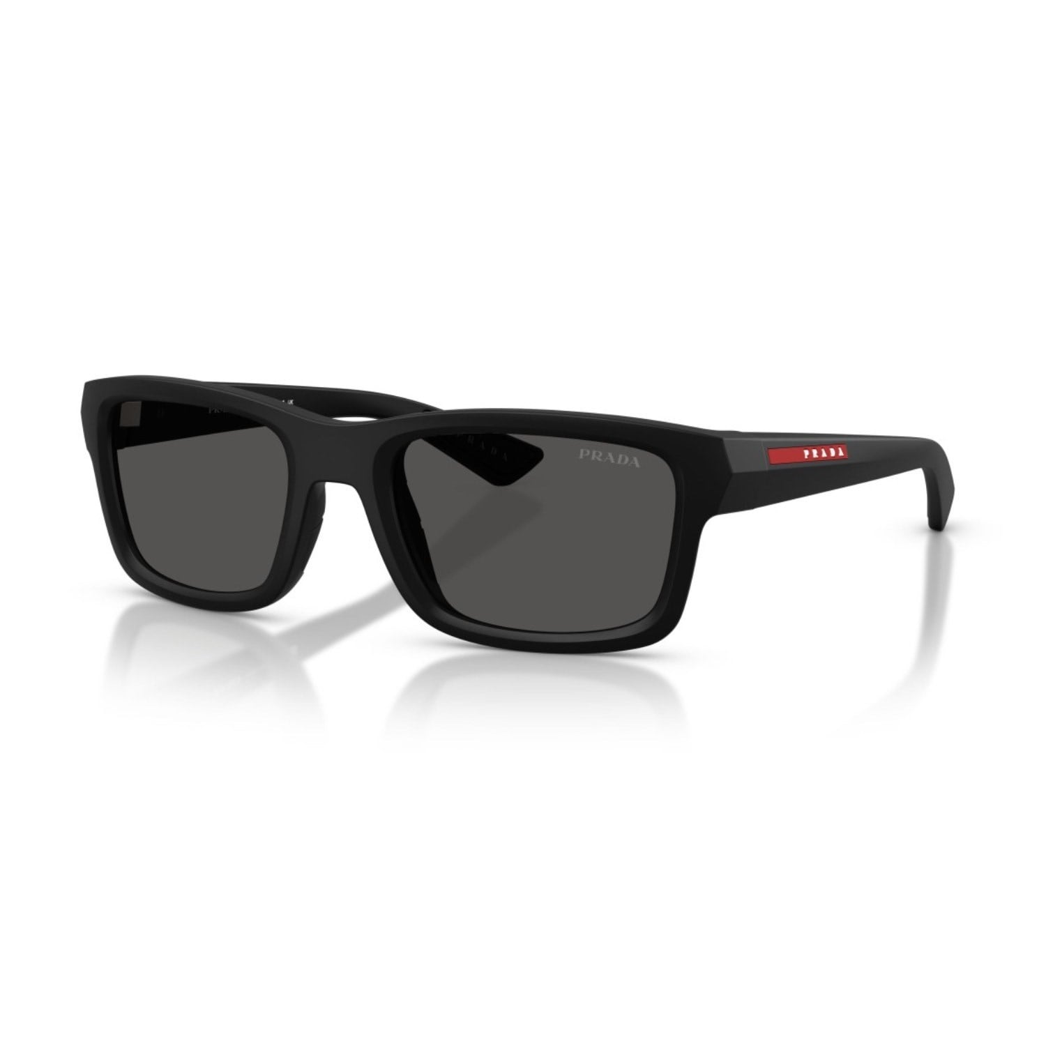 Prada PS B10S 1BO08Z 54 Linea Rossa Unisex Dikdörtgen Siyah Kemik Güneş Gözlüğü