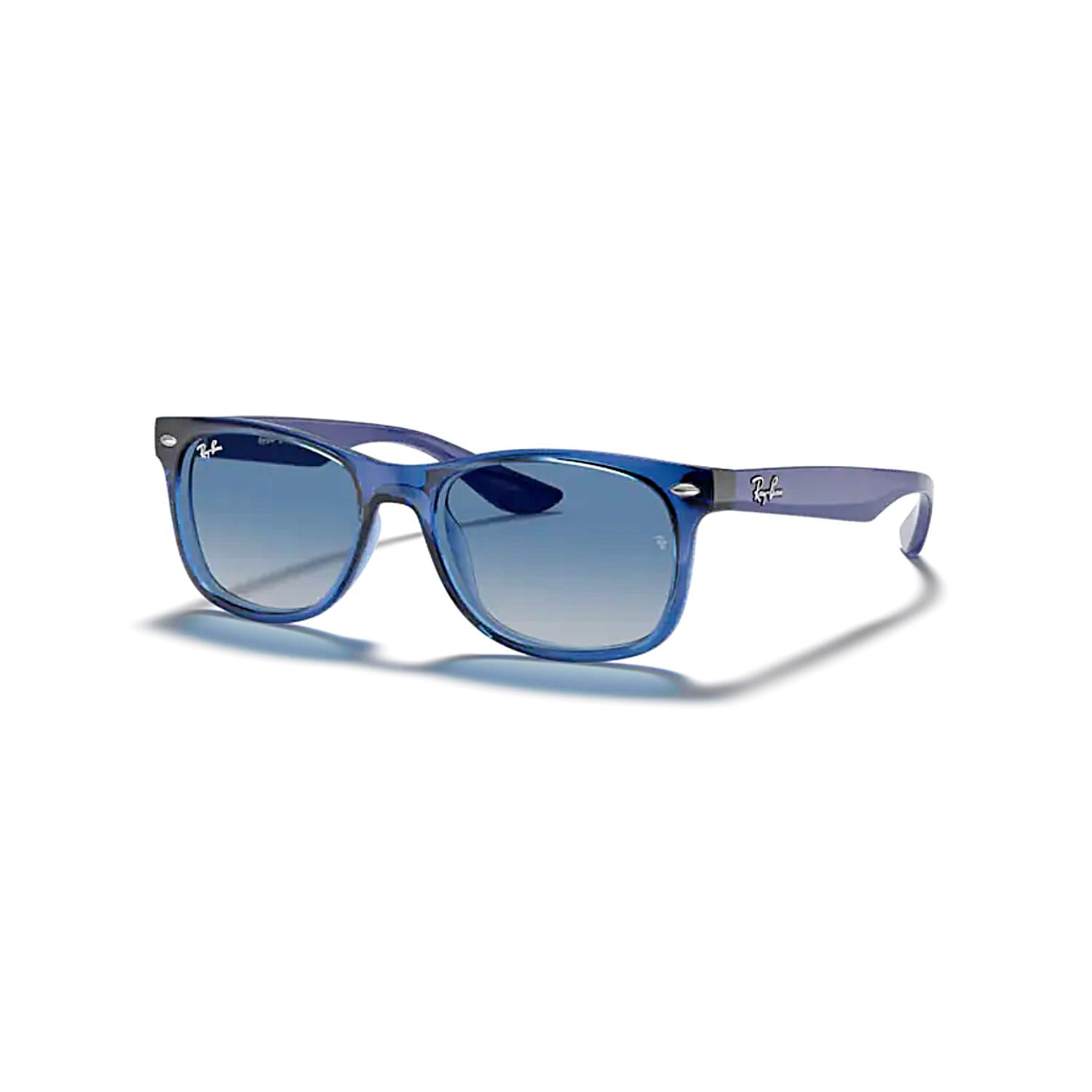 Ray-Ban Junior RJ 9052S 70624L 48 Junior New Wayfarer Çocuk Kare Şeffaf Mavi Kemik Güneş Gözlüğü