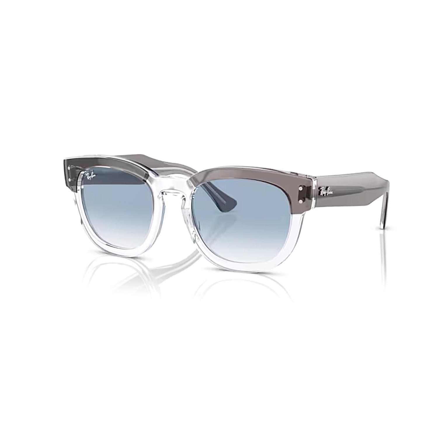 Ray-Ban RB 0298S 13553F 53 Mega Hawkeye Unisex Kare Şeffaf Üzeri Gri Kemik Güneş Gözlüğü