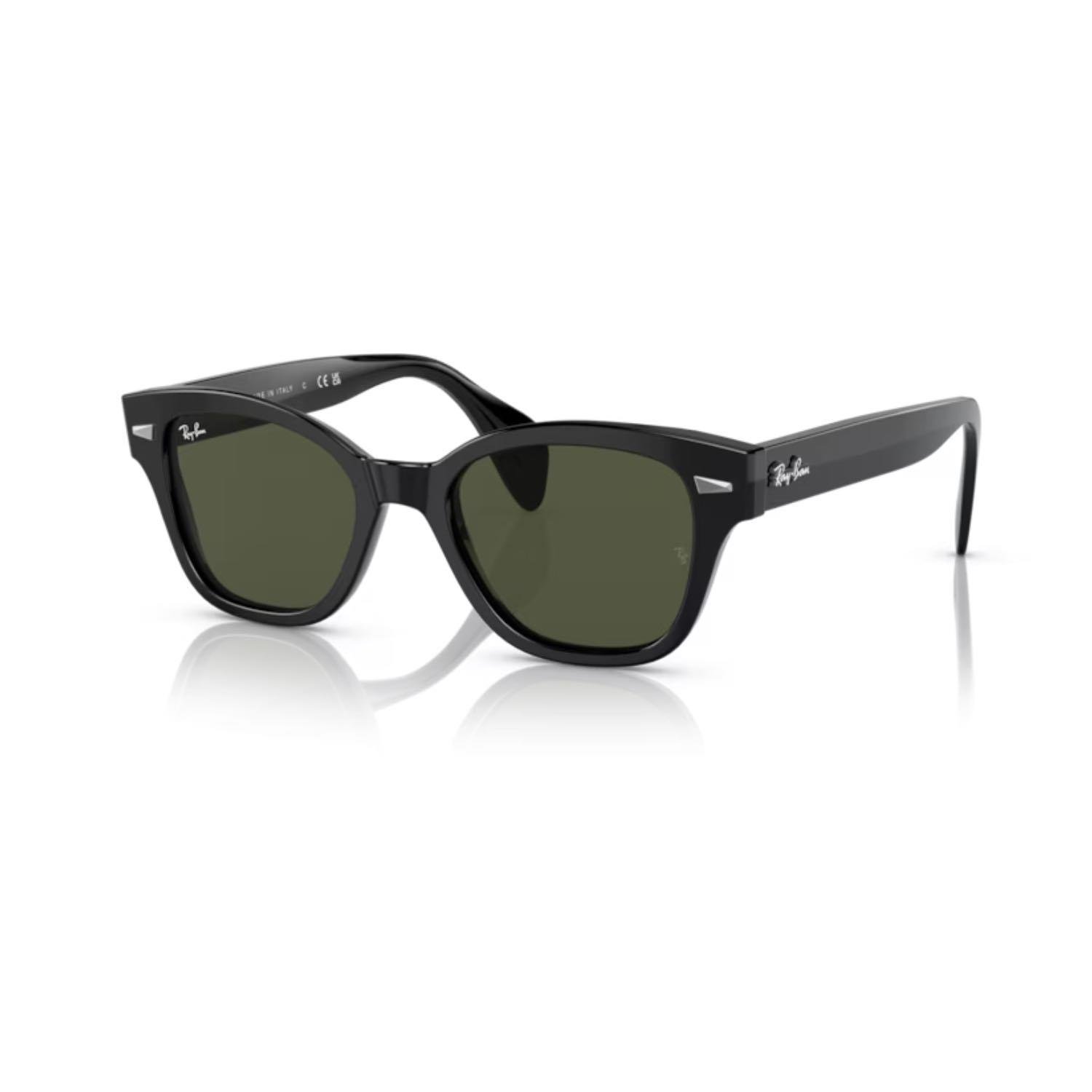 Ray-Ban RB 0880S 90131 52 Unisex Kare Siyah Kemik Güneş Gözlüğü