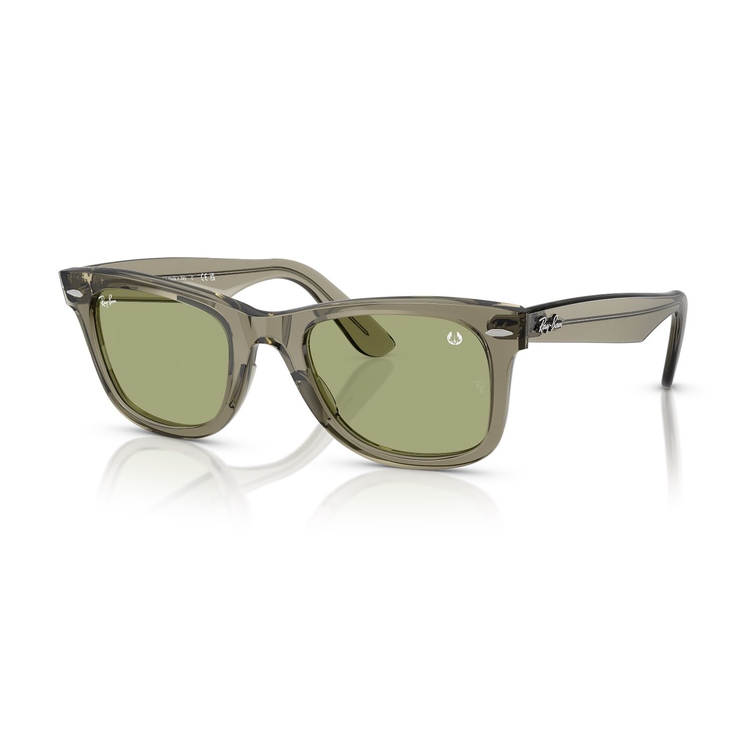Ray-Ban RB 2140 68694E 50 Master Yoda Wayfarer Unisex Dikdörtgen Şeffaf Yeşil Kemik Güneş Gözlüğü